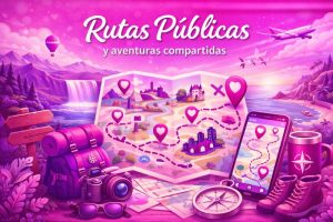 Mapa con rutas públicas y aventuras al aire libre