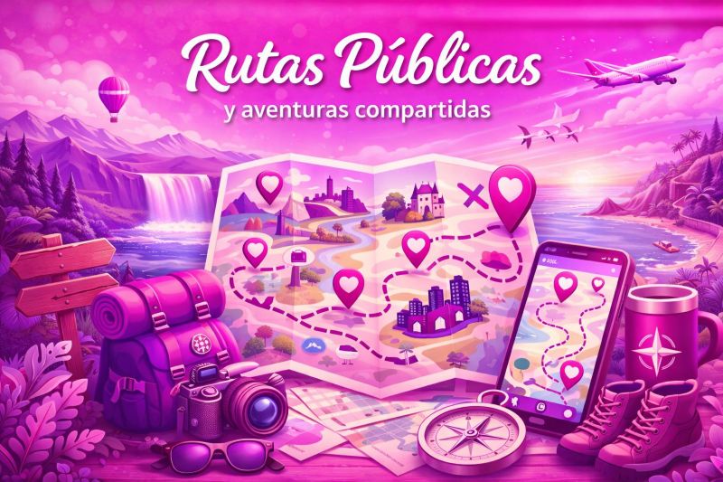 Mapa con rutas públicas y aventuras al aire libre